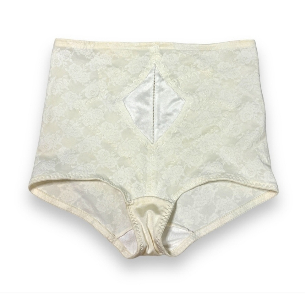 Q-T INTIMATES High Waisted Lace Jacquard Tummy Control Brief - Ladies Sh…